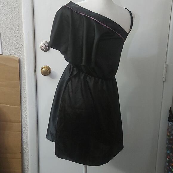 BCX One Shoulder Paisley Print Dress Purple/ Black S Bohon Castlecore  Fairycore - Picture 6 of 10